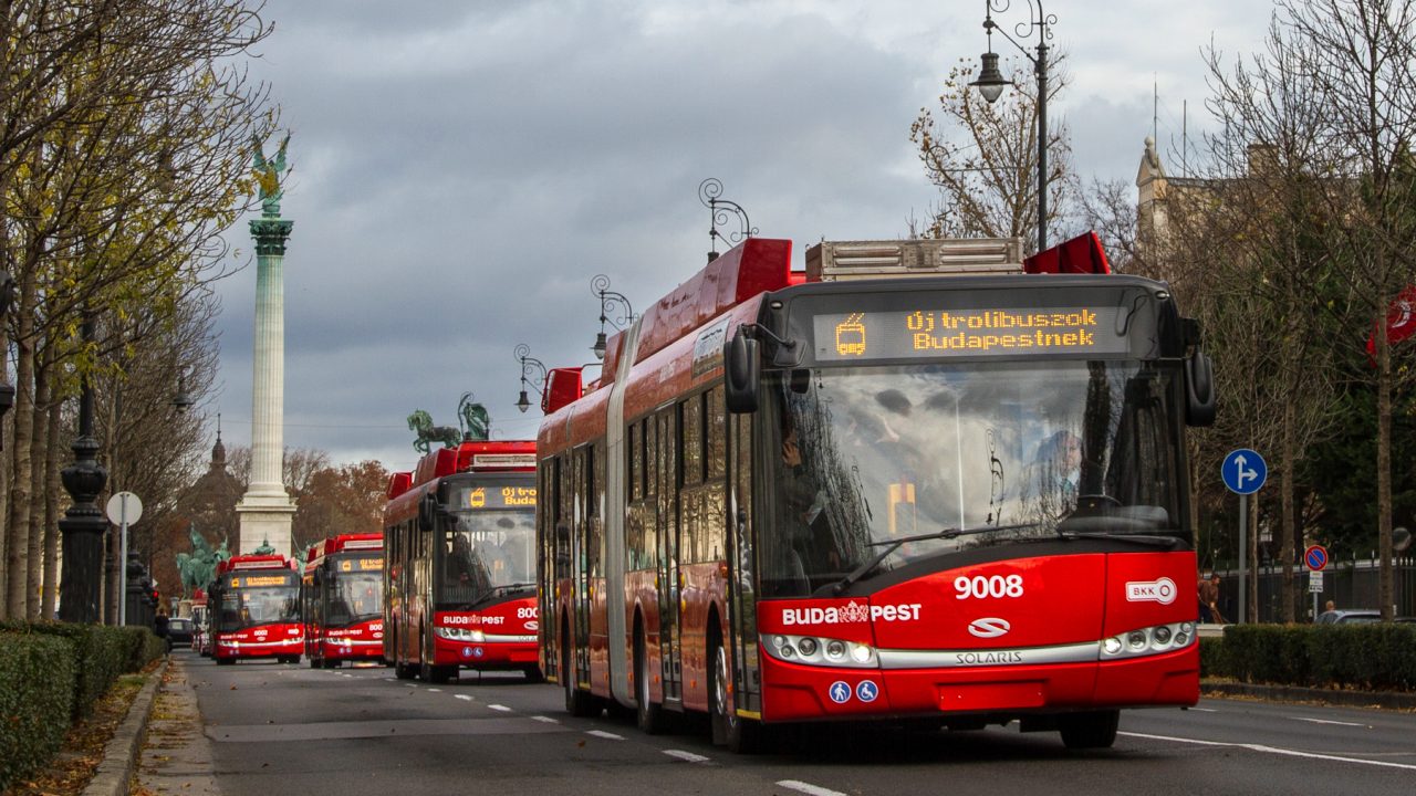 New trolleybuses roaming the streets of Budapest